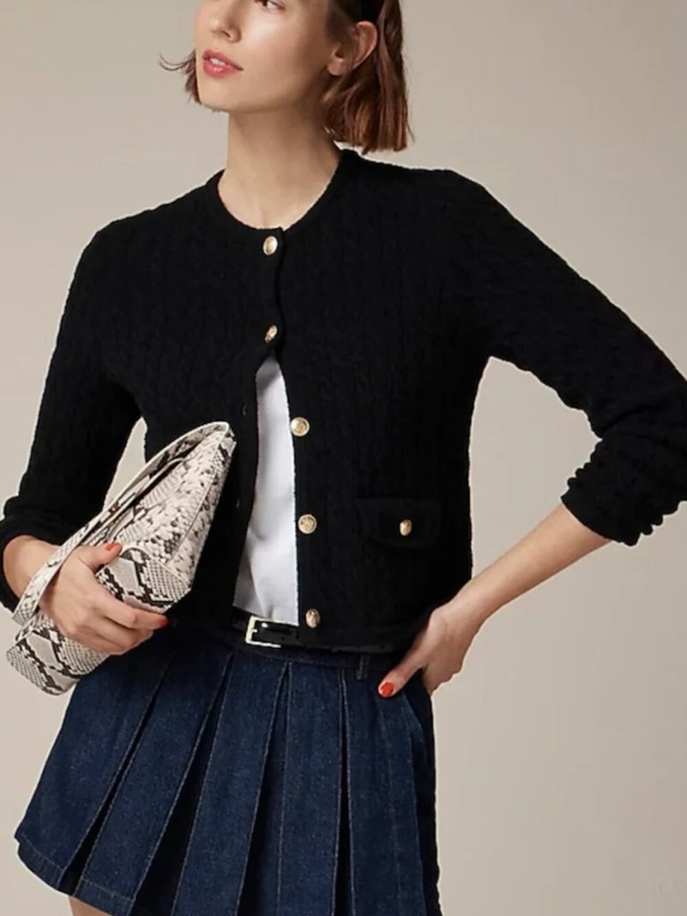 J.Crew Women's Black and Navy Cardigan